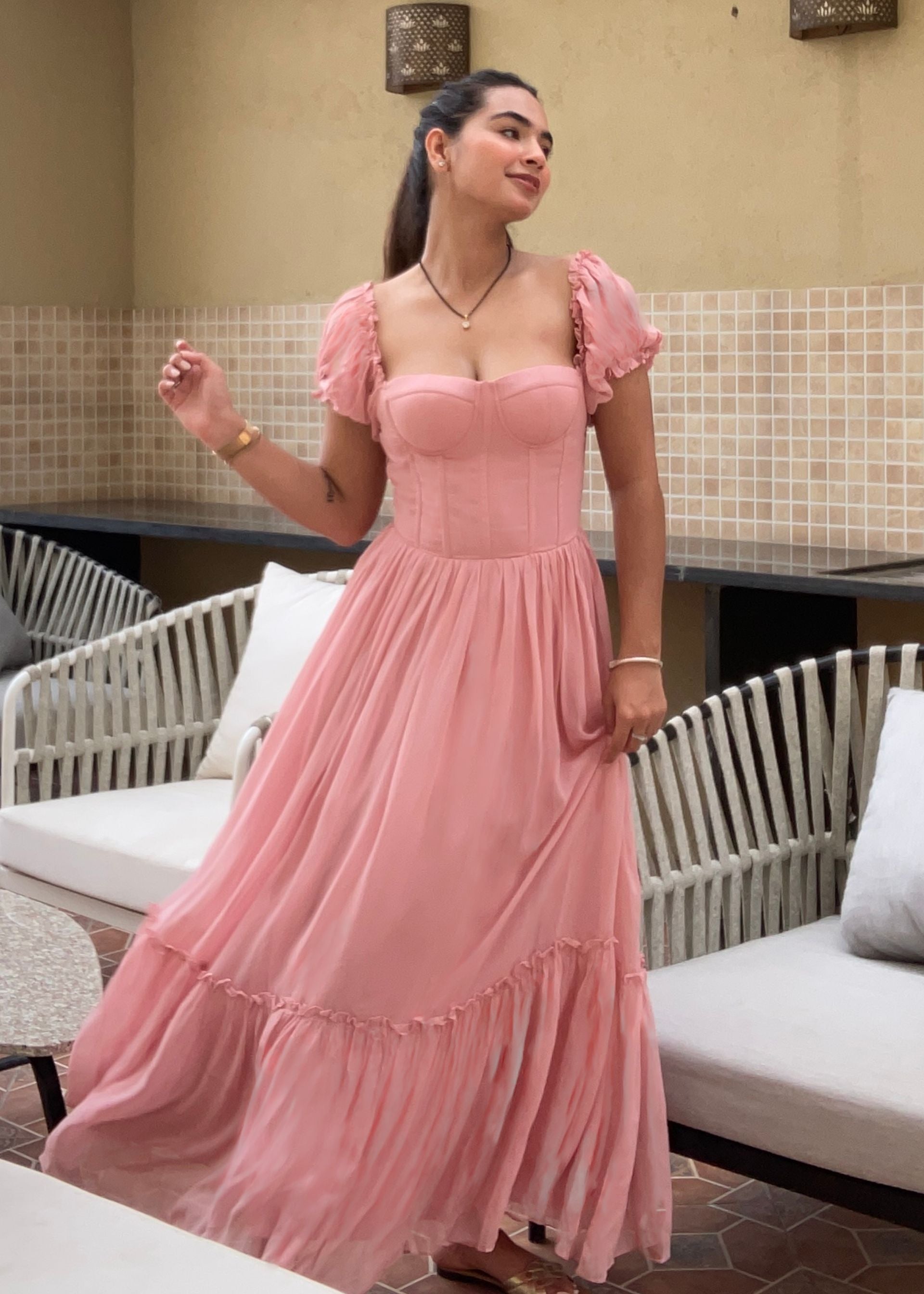 Theresa Pink Blush Dress – Seoraa