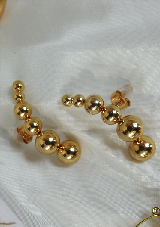 Siora: "Siora Anti Tarnish Gold Plated Glided Echo Hoops, bold trendy statement earrings, waterproof and perfect for everyday wear."