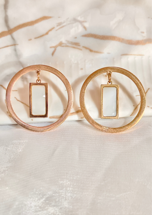 Siora Midnight Glimmer Hoop Earrings – Elegant anti tarnish gold plated pearl hoops, waterproof and stylish statement jewellery for parties, brunch, and daily wear.
