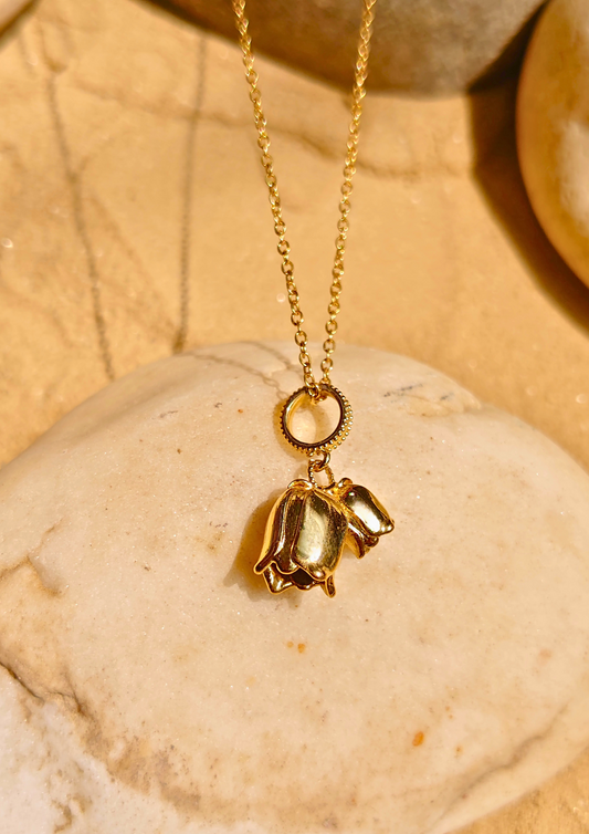 Siora: "Siora Anti Tarnish Gold Plated Eternal Rose Charm Pendant, perfect for everyday wear, trendy and statement jewelry, waterproof design."