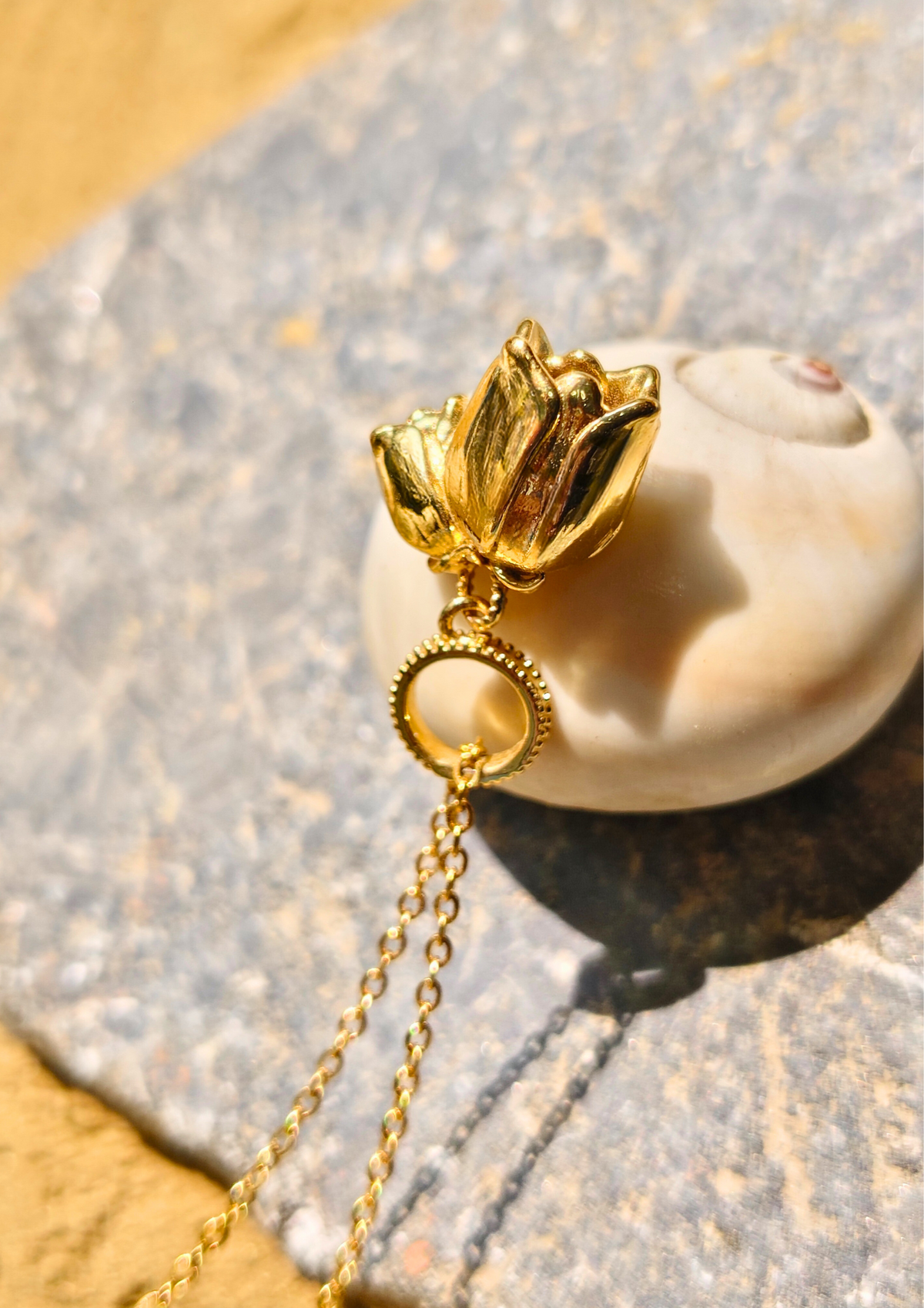 Seora: "Seora jewels Gold Plated Eternal Rose Pendant, anti tarnish, waterproof, trendy statement piece for stylish everyday wear."
