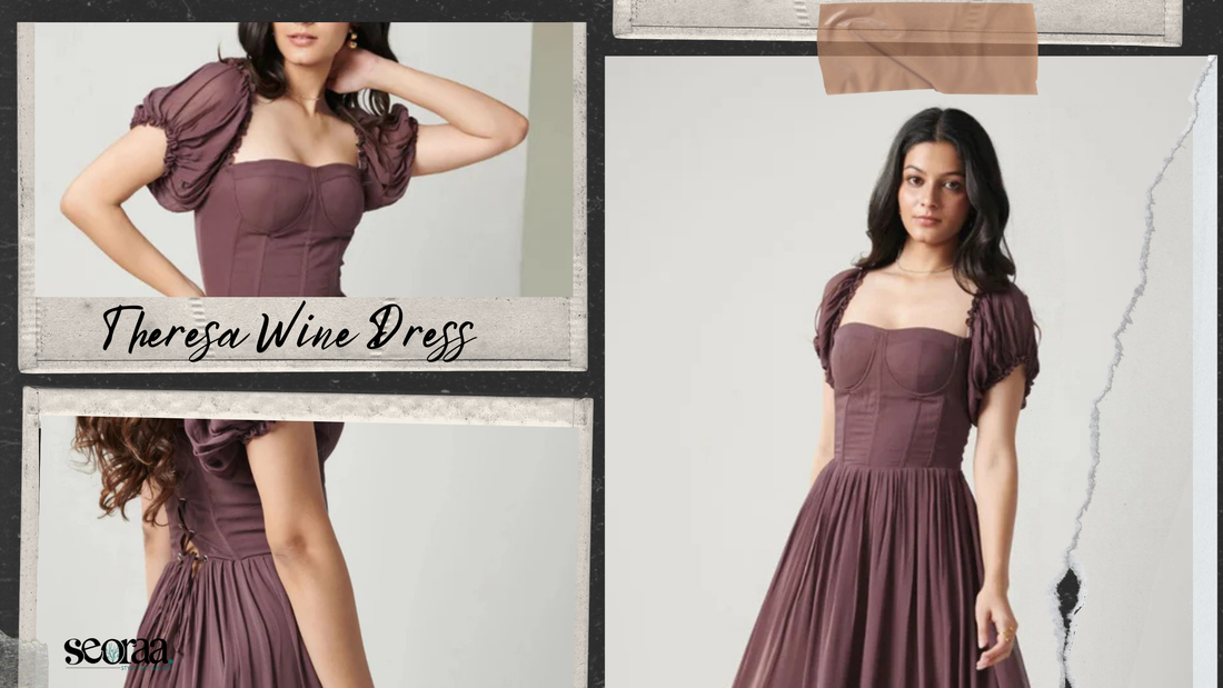 Theresa Wine Georgette Dress – A Statement Georgette