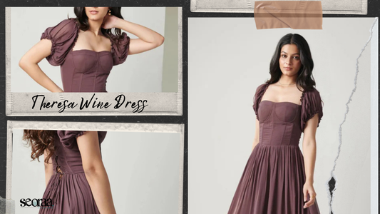 Theresa Wine Georgette Dress – A Statement Georgette