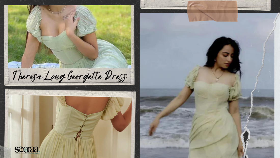 Theresa Long Georgette Dress – Lime Green That Turns Heads