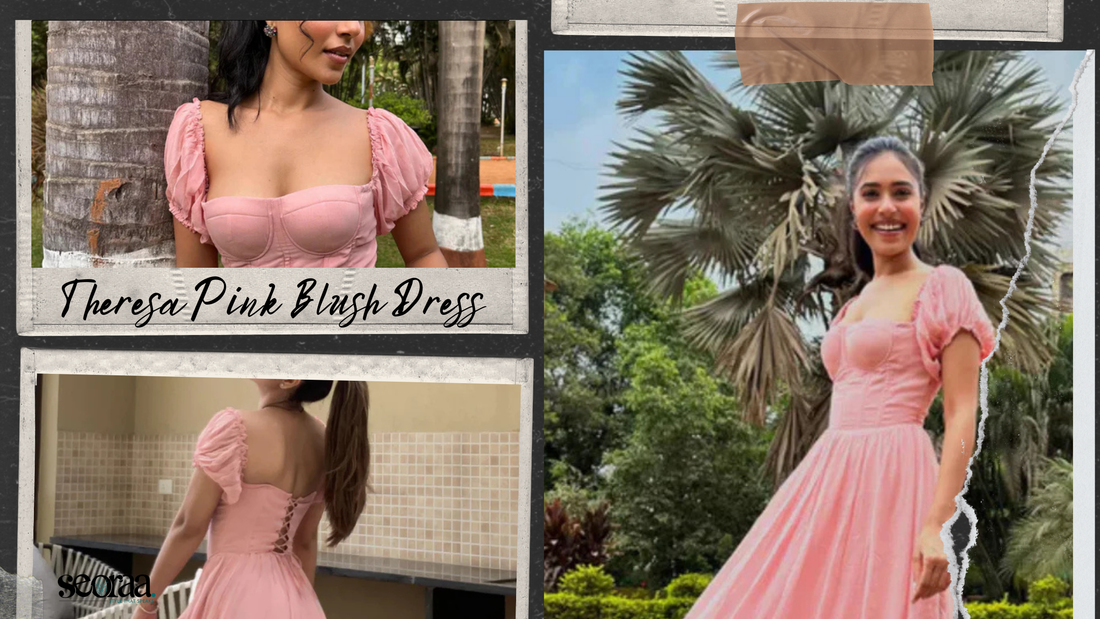 Theresa Pink Blush Georgette Dress – Soft Romance, Timeless Style