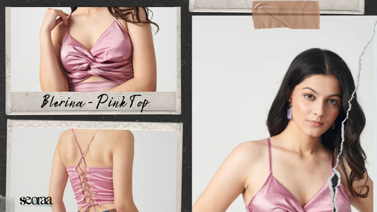 Blerina – Pink Satin Top That Blends Everyday Ease with Glam Style
