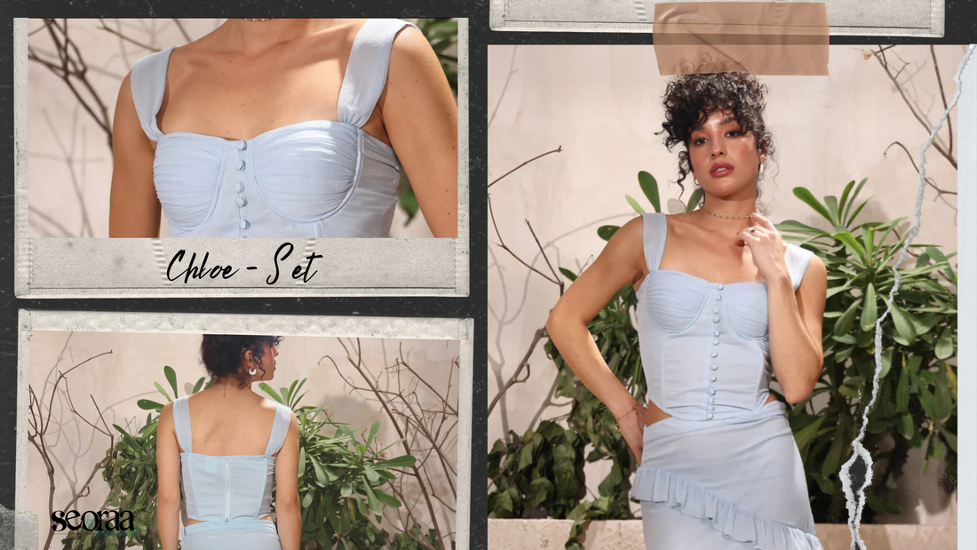 Chloe Co Ord Set by Seoraa – Effortless Chic in Sky Blue