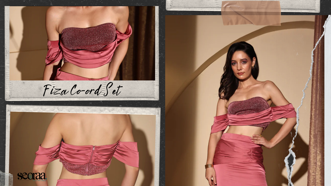 Fiza Co-Ord Set – Soft Glamour in Dusty Rose Pink