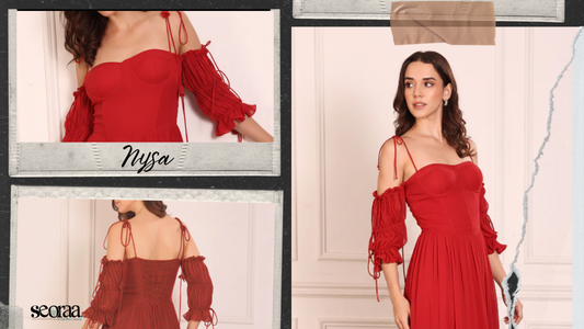 Nysa Midi Dress – A Soft Fire That Learns to Stay