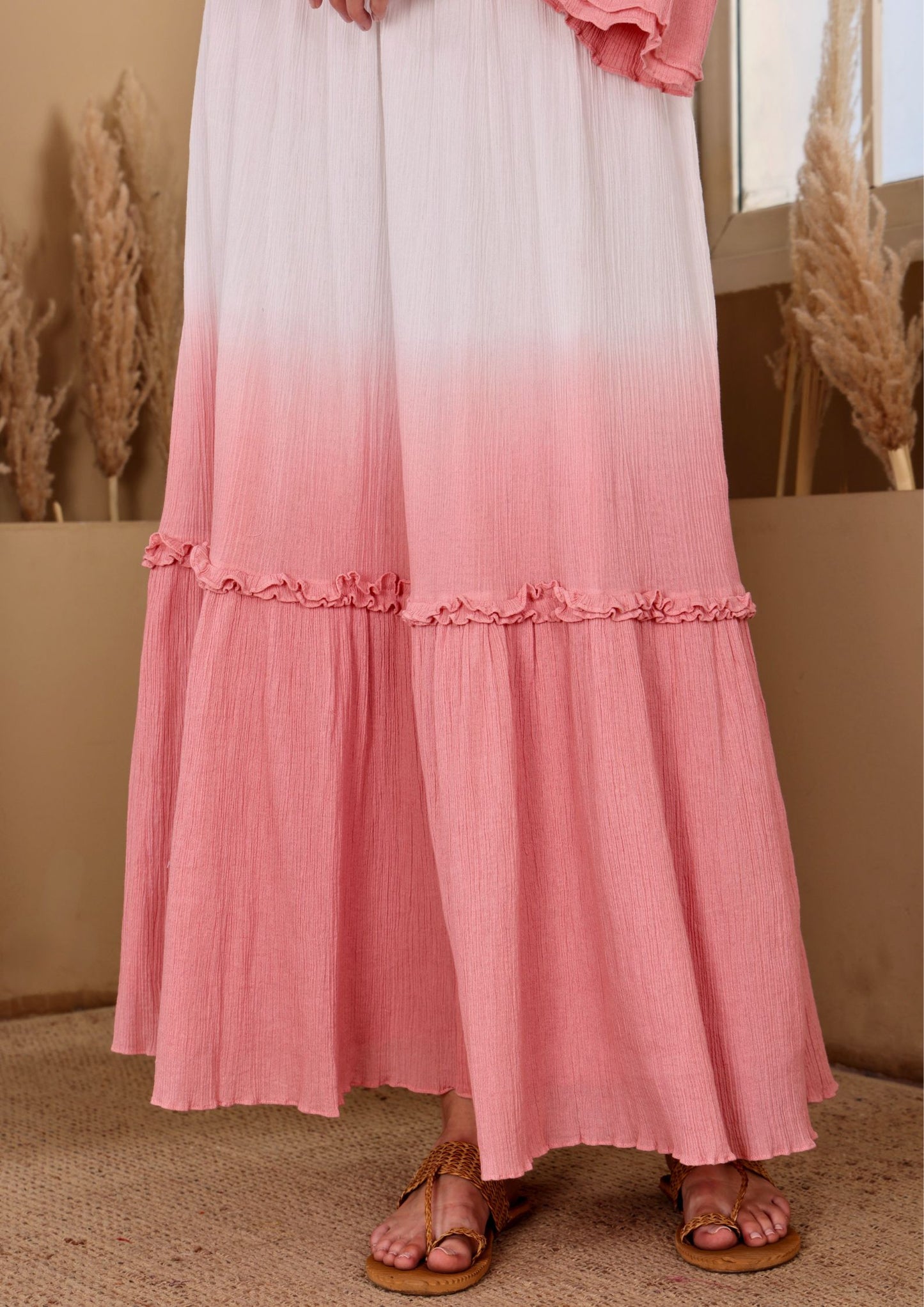 Seora White Dress in crushed cotton with feminine fit and airy movement, perfect for vacations