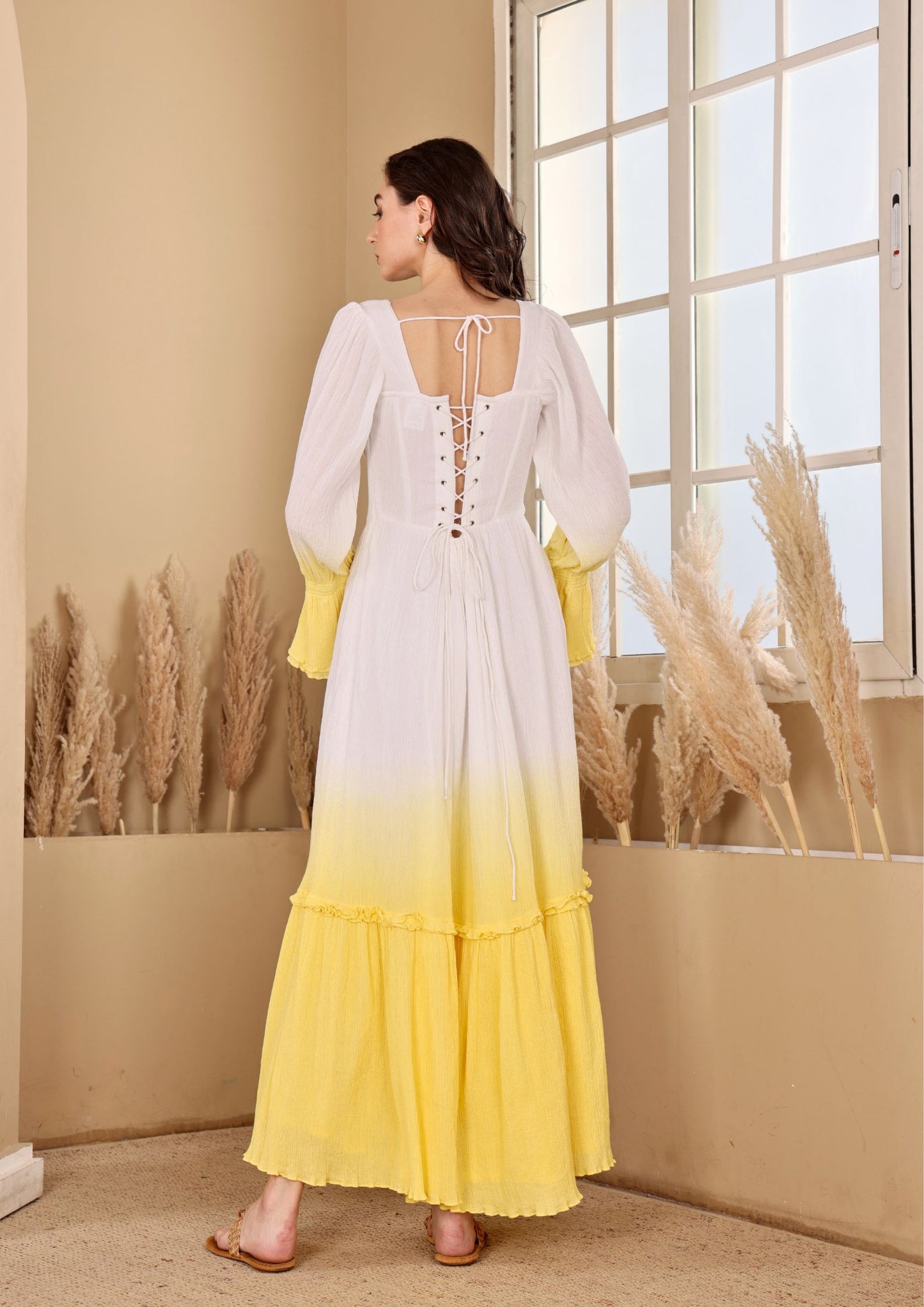 white dress with yellow and Floral Short Strappy Back Rosetta is the perfect dress for the garden party of your dreams Here's why people saw the